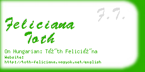 feliciana toth business card